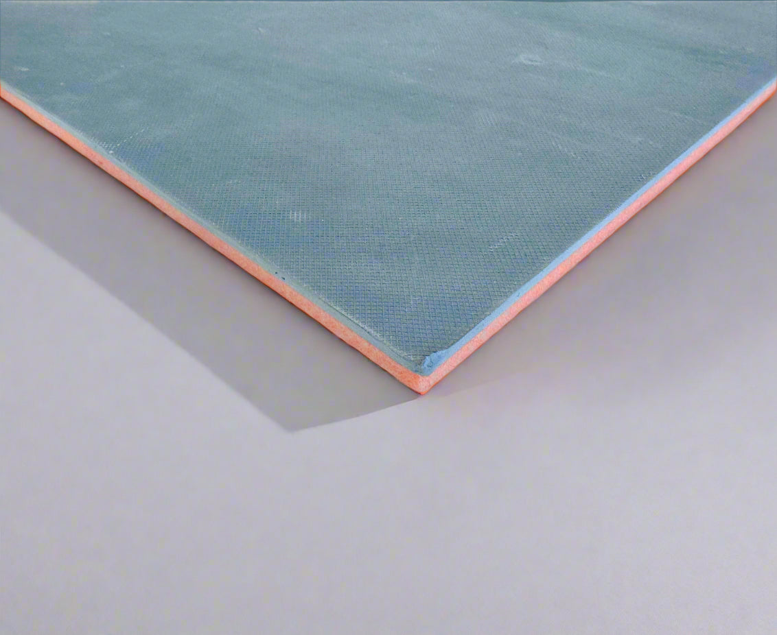 Close-up of a blue and orange Soundmass sample on a white background