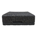 Two stacked black rubber mats, 10mm shockpad with 20mm Terrafit Duo Gym Tile with white speckles on top, shown on a plain white background.