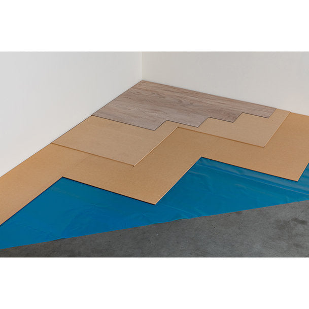 Jumpax overlay board beneath LVT flooring