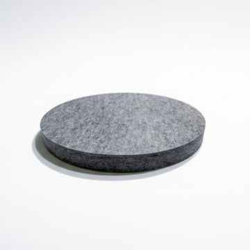 Round gray Pure-Kutik Panel on a white background