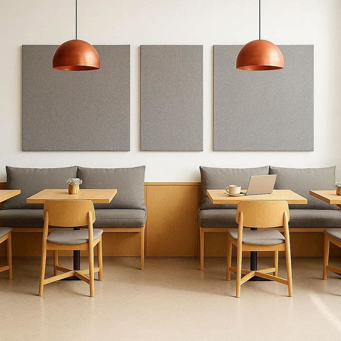 A gray absorption panel, with a textured surface.