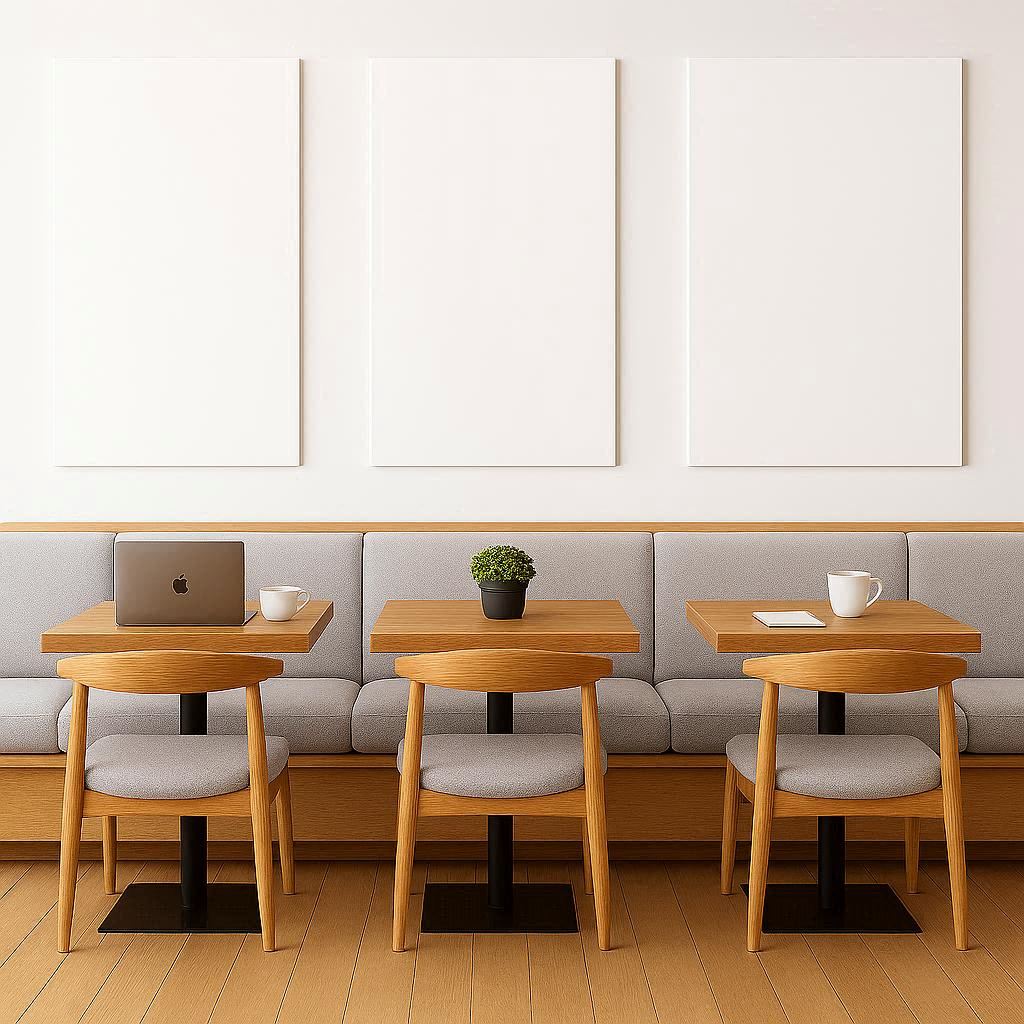 Rectangular white absorption panel on a white background