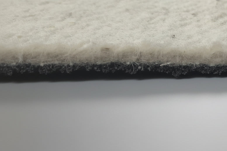 Close-up of a wool and rubber blend acoustic underlay