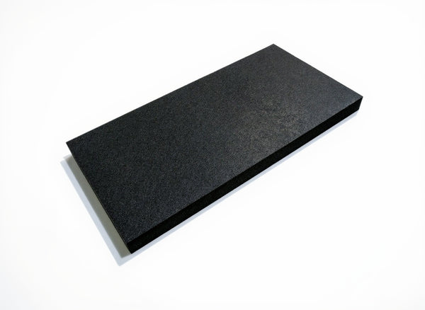 Black absorption panel, designed to reduce sound echo.
