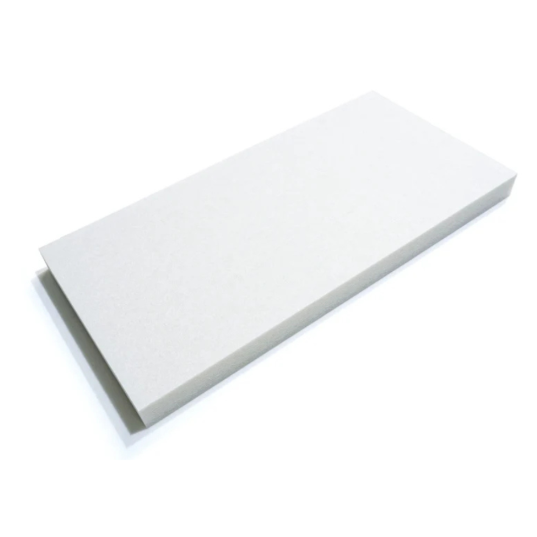Rectangular white absorption panel on a white background