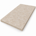 A rectangular acoustic panel of wood-wool, fibrous material in a light white color, shown at an angle on a clean white background.