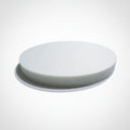 A white, solid-colored acoustic ceiling panel designed to reduce noise.