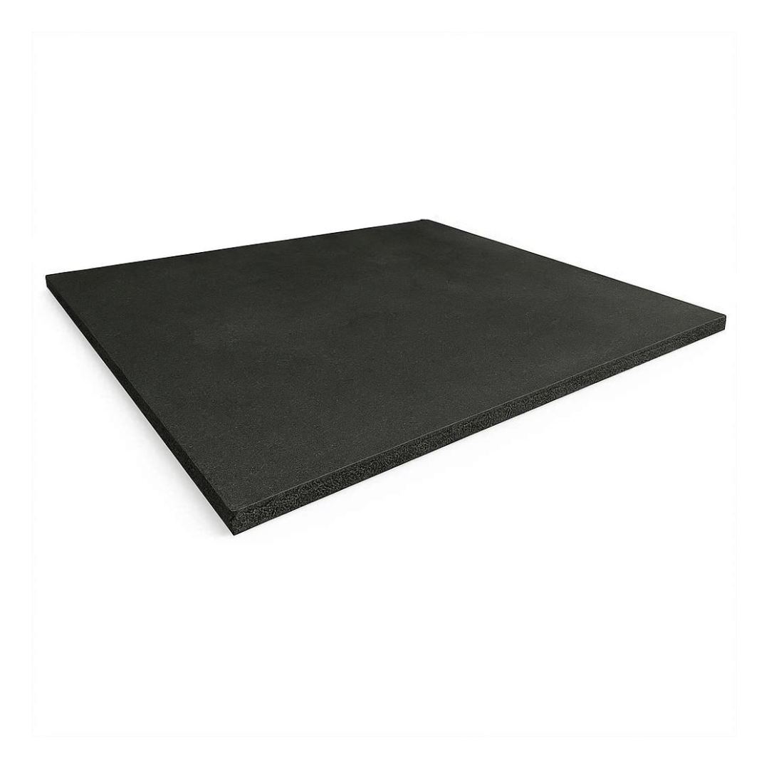 Black acoustic mat on a white background