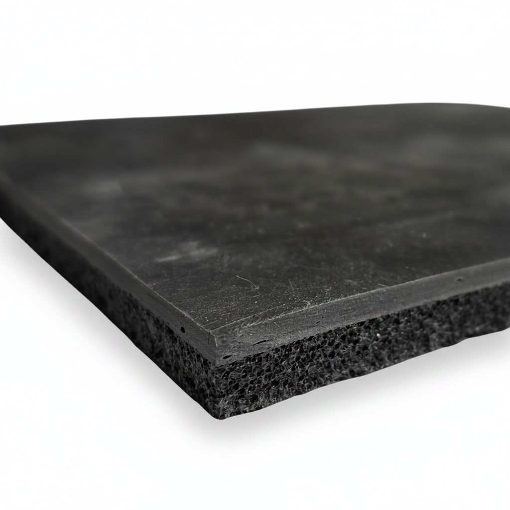 Black acoustic mat on a white background