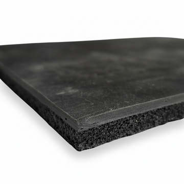 Black acoustic mat on a white background