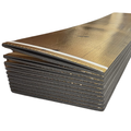 A stack of folded gold reflective foil sheets with a white adhesive backing at the joints, shown on a plain white background.