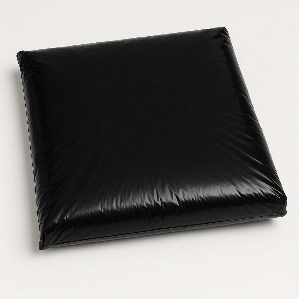 Black Square Acoustic Ceiling Pad, Infilled with RWA45 Rockwool, white background - studio lighting.