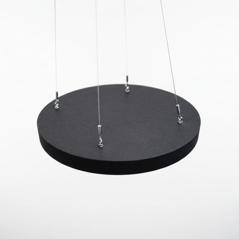 Black Pure-Kustik Circular Absorption Panel Suspended White Background