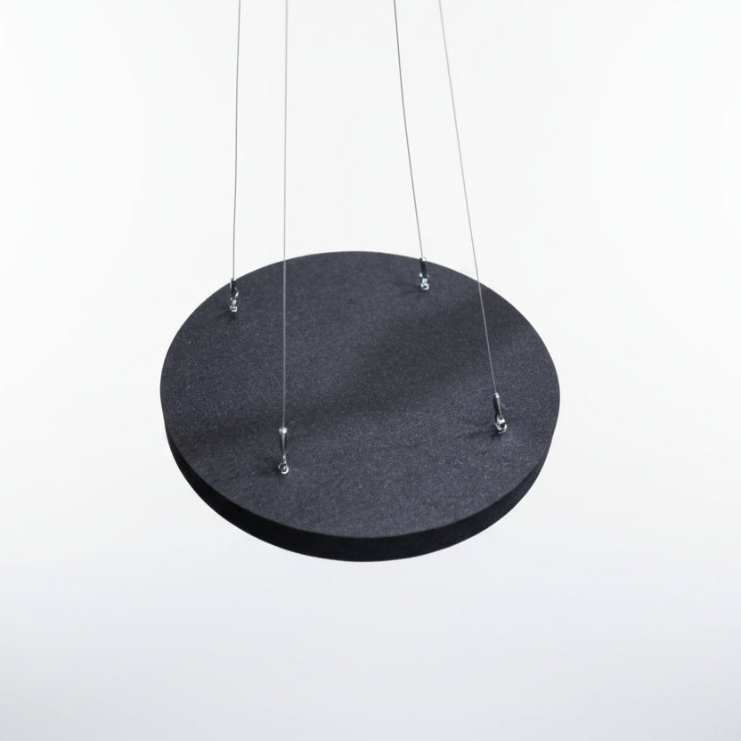 Black Pure-Kustik Circular Absorption Panel Suspended White Background